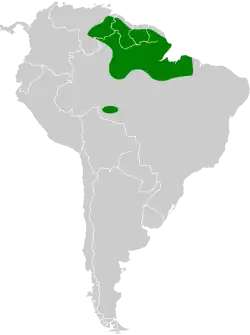 Distribución geográfica del colibrí topacio.