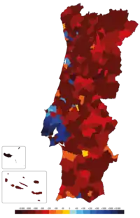 Variación de la población entre 2011 y 2020