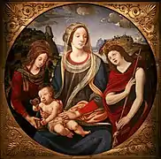 La Virgen con el Niño entre San Juan Bautista y María Magdalena, de Piero di Cosimo, ca. 1485.