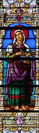 Vitral de Santa Marta en la iglesia de la abadía de San Miguel