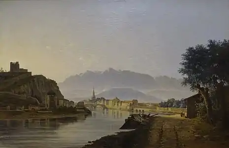 Vista de Grenoble tomada desde Quai de la Graille (1837), Musée de Grenoble.