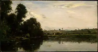 Lavanderas en el río Oise cerca de Valmondois, 1865.
