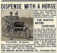 1898 Winton Motor Carriage Company's first automobile ad
