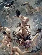 Brujas yendo al Sabbath (1878), de Luis Ricardo Falero.