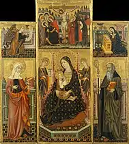 Retablo de la Virgen con el Niño, Santa Clara y San Antonio Abad, de Lorenzo Zaragoza.
