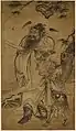 Pintura del siglo XVII de Lu Xue en la que se representa a Zhong Kui con demonios.