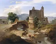 Puente de Panzacola,óleo de Eugenio Landesio