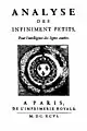 Analyse des infiniment petits pour l'intelligence des lignes courbes, 1696